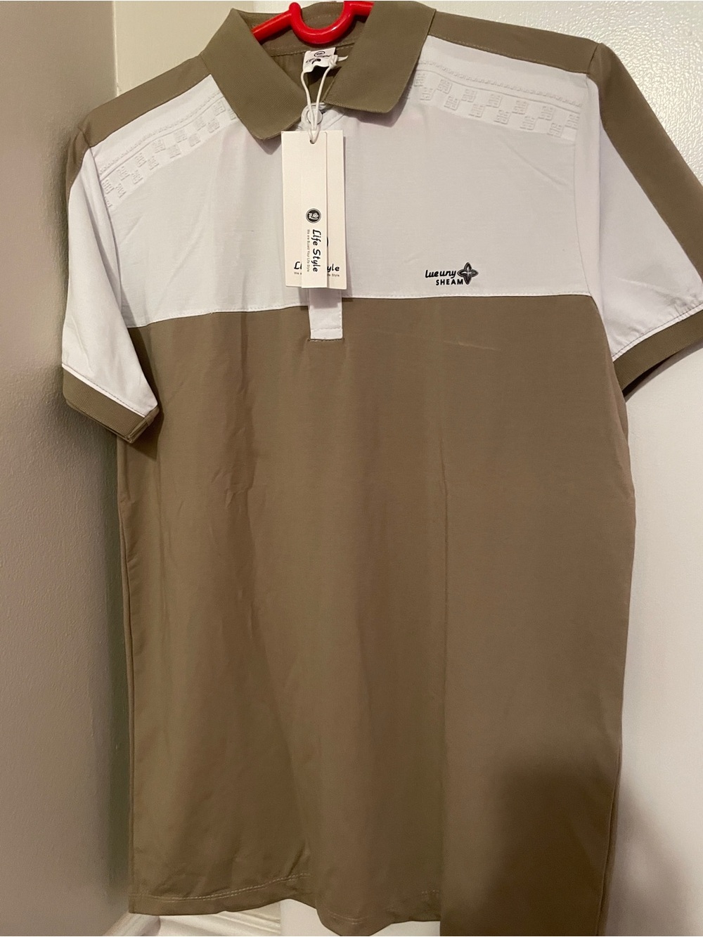 ASOS Two-Tone Polo in White and Tan